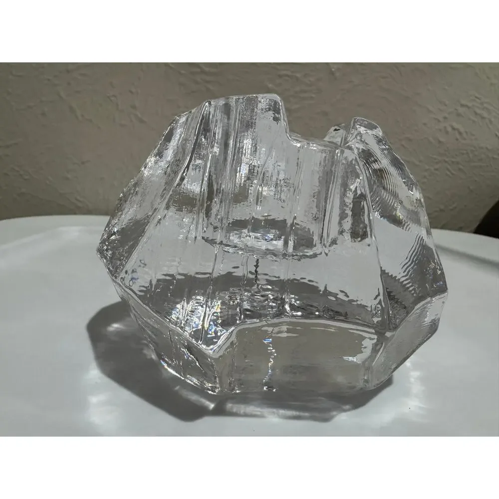 Kosta Boda Scandi Glass Rock Candle Votive Holder Vintage - Picture 3 of 9